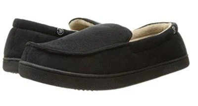 Zapatilla mocasín Isotoner negra microgamuza con infusión de gel espuma viscoelástica control de temperatura Foto 1 de 4