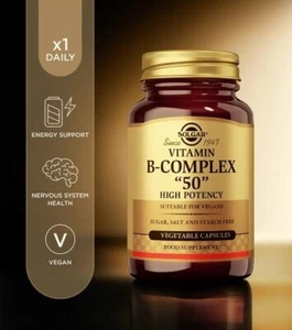 Solgar Vitamin B-Complex "50" 100 Vegetable Capsules - Picture 1 of 5