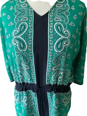 MICHAEL KORS LADIES SS VNECK TIE WAIST PAISLEY TOP TUNIC BLOUSE SHIRT EUC S - Image 1 of 4