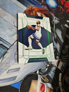 2021-22 ANTHONY EDWARDS PANINI GREEN NATIONAL TREASURES 03/5 TIMBERWOLVES