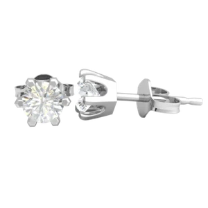 0.3ct Round Lab-Created Diamond 14k Gold Stud Earrings 6 Prong Solitaire FG VS2 - Picture 1 of 21