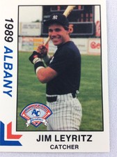 1989 Albany-Colonie Yankees-Eastern League-BEST Baseball Card-Jim Leyritz