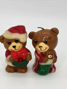 Candele natalizie vintage orsetti Giftco orsacchiotto antropomorfo non bruciato - Foto 1 di 7