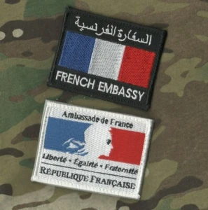 EMBASSY de FRANCE KABUL L'AMBASSADE FRANÇAISE Liberté Equalité Fraternité 2 PCS - Picture 1 of 7