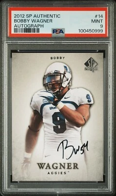 2012 SP AUTHENTIC BOBBY WAGNER AUTO RC #14 -  SEATTLE SEAHAWKS - PSA MINT 9 - Image 1 of 2