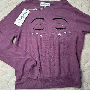 WILDFOX Women's Pink Sleeping Beauty Baggy Beach Long Sleeve Pullover Sweatshirt - Picture 1 of 5