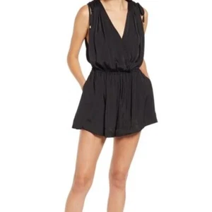 Free People Noir BEA Barboteuse Sans Manches Dos Cravate Cordon Femme XS/S - Photo 1/13