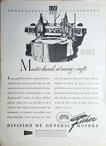 1942-DIVISION OF GENERAL MOTORS-VTG Print Ad-BODY BY FISHER-GM-WWII ARMS VICTORY - Picture 1 of 1