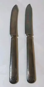 2 cuchillos de fruta Oneida Community Par Plate corona nupcial plateada 1915 6,5" - Imagen 1 de 7