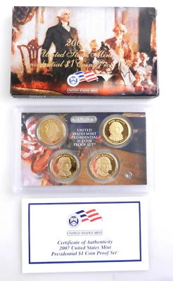 2007 US Mint PRESIDENTIAL $1 COIN PROOF Set w/ Box & COA 4 Coins  C1 - Image 1 of 2