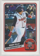 2020 Choice Lansing Lugnuts 25th Anniversary #20 Rowdy Tellez Blue Jays