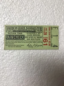 1956 AMERICAN LEAGUE BASEBALL CLUB WASHINGTON DC CLARK GRIFFITH STADIUM TICKET - Picture 1 of 2