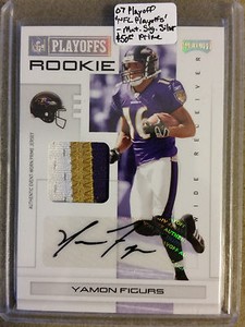 2007 Playoff NFL Playoffs Material Signatures Silver Prime #103 Yamon Figurs