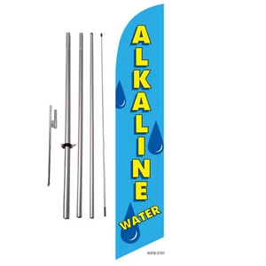 Alkaline Water Store Advertising Feather Banner Swooper Flag Kit + spike - Picture 1 of 2
