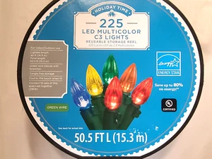HOLIDAY TIME 225 LED MULTI-COLOR C3 LIGHTS SET - NEW- NO COVER - Picture 1 of 7