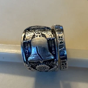 Liberty Bell Spoon Ring Sesquicentennial Intl Exposition Commemorative Size 6 - Picture 1 of 9