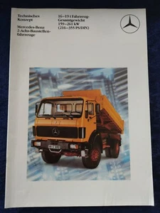 Mercedes Benz 2 Achs Baustellenfahrzeuge Prospekt 09.1982 - Picture 1 of 5