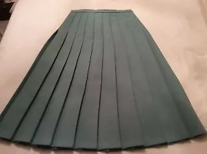Vintage Dereta London Teal Womens Pleated Skirt Size 10 Waist 26" Length 28" VGC - Picture 1 of 6