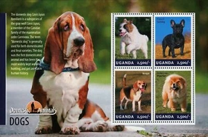 Dogs Stamp Dog Elo Bulldog Beagle Domestic Animal Souvenir Sheet of 4 Mint NH - Picture 1 of 1