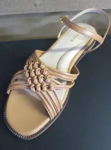 Cole Haan Women's Jitney Knot Flat Sandal - Pecan Leather - 8B - Picture 1 of 6