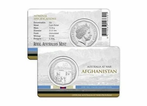 2016 UNC 50c Australia At War Afghanistan War Coin on Card - Bild 1 von 3