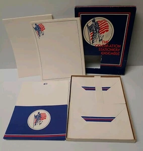 Statue Of Liberty American Flag Bicentennial Stationery Set Paper & Envelopes  - Picture 1 of 8