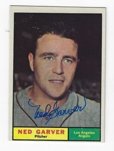 Autographed NED GARVER Los Angeles Angels 1961 TOPPS Card #331 w/ COA - Picture 1 of 1