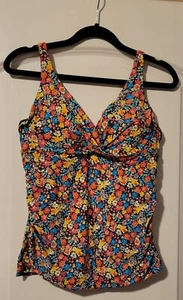 Anne Cole Twist Front Underwire Floral Tankini Swim Top Size 34D - Picture 1 of 3
