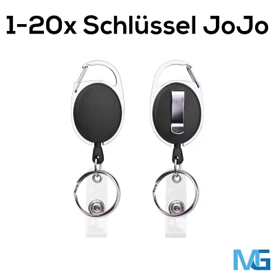 1-20 Schlüssel Jojo Karten Ausweis Clip Kartenhalter Schlüsselanhänger Karabiner
