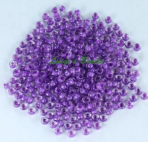 8/0 Round TOHO Japanese Glass Seed Beads #935- Crystal/Wisteria Lined 10 grams - Picture 1 of 2