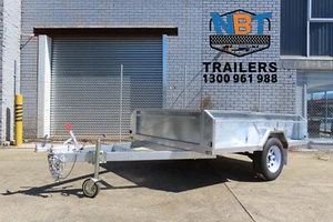 8×5Galvanised Heavy Duty Single Axle Trailer With Braked & 450mm Side ATM 1400kg - Picture 1 of 8