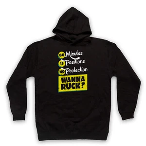 80 MINUTES 15 POSITIONS NO PROTECTION WANNA RUCK RUGBY UNISEX ADULTS HOODIE - Picture 1 of 11
