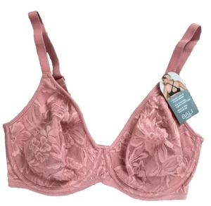 Bali Cotton Modal Lace Convertible Strap Underwire Bra DF7590, Misted Rose, 38D - Picture 1 of 2