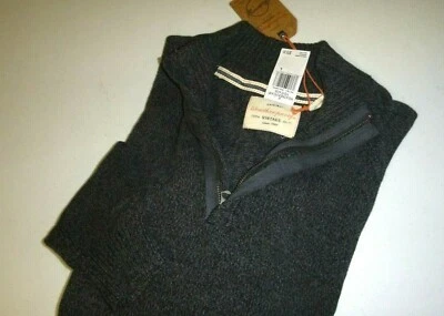 weatherproof mens designer 1/2 zip soft cotton knit sweater sz: Large -charcoal - Image 1 of 4