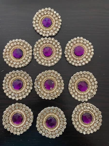 Beautiful Handmade Crystal Patches 3" Round Set of 10 - Picture 1 of 2