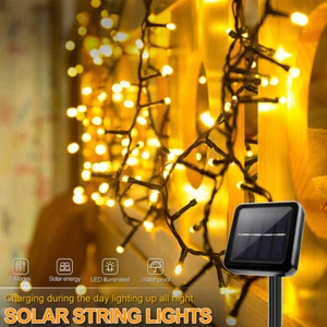 22M 200 LED Solar Fairy String Lights Outdoor Garden Christmas Party Waterproof - Picture 1 of 15