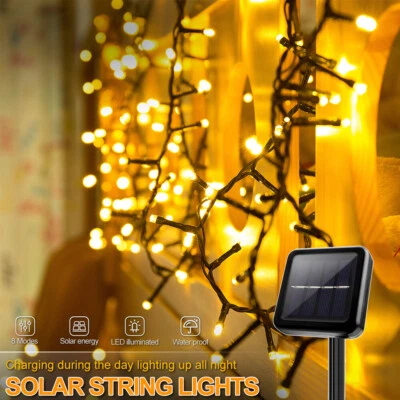 22M 200 LED Solar Fairy String Lights Outdoor Garden Christmas Party Waterproof  - image 1 of 4