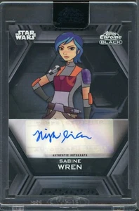 Topps 2022 cromo negro Star Wars automático Tiya Sincar como Sabine Wren - Imagen 1 de 2