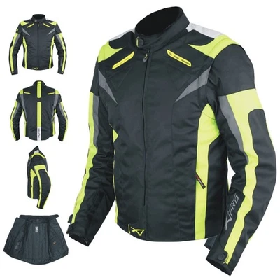 Textil Damenjacke CE Protektoren Thermofutter Lüftungsschlitze Motorrad Fluo - Bild 1 von 4