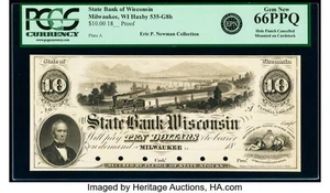 $10 MILWAUKEE WISCONSIN STATE BANK PROOF FABULOUS TRAIN VIGNETTE - Picture 1 of 1