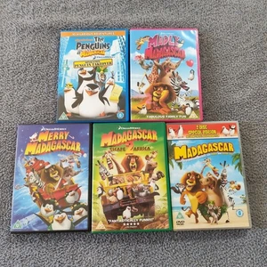 Dreamworks Madagascar/Penguins Dvds 2 Escape Africa Merry Madly 6 Discs Set Gift - Picture 1 of 12