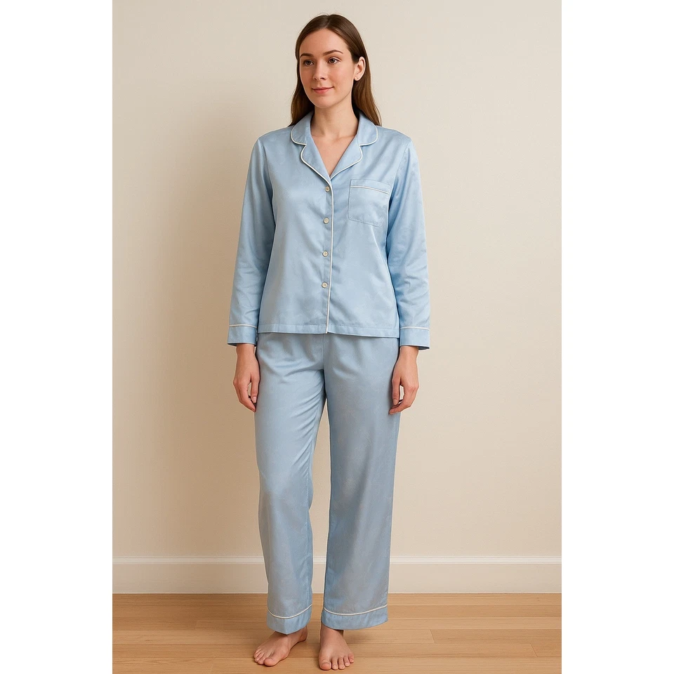 Conjunto de 2 peças de pijama Gilligan O Malley azul floral feminino tamanho P - Imagem 1 de 4