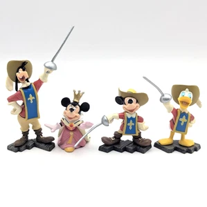 Mickey Mouse Three Musketeers Mini Figures Set of 4 Choco Egg Tomy New - Picture 1 of 13