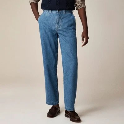 J. Crew Men's Classic Denim Trouser Pants Size 34 x 34 NWT Blue Jean CG778 - Image 1 of 4