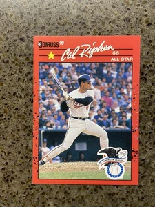 Donruss 1990 - Cal Ripken #676 "All-Star Game Performance" arriba estadísticas - Imagen 1 de 2