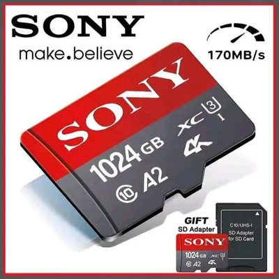 SONY 1TB Micro TF/SD Card 10 SD Card Memory Card For Phone/Cameras /tablet/Drone - Image 1 of 4
