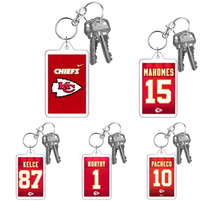 KANSAS CITY CHIEFS Custom Design NFL Football Style 2 Side Large Photo Keychain - Image 1 of 4