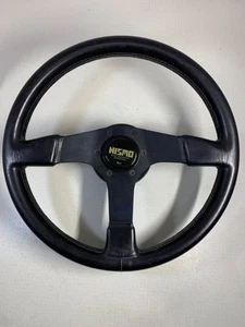 Nismo old logo leather steering wheel black leather #PGBD4B - Picture 1 of 12