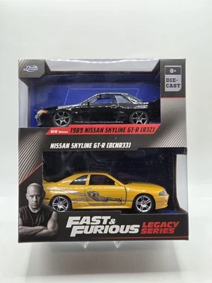 Fast and Furious Jada 1/32 Nissan Skyline GTR 2 Pack R33 Brand New Retail Sealed - Image 1 of 2