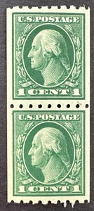 US 1912 Scott # 410 Coil Pair MNH perf. 8.5 Washington - Picture 1 of 2